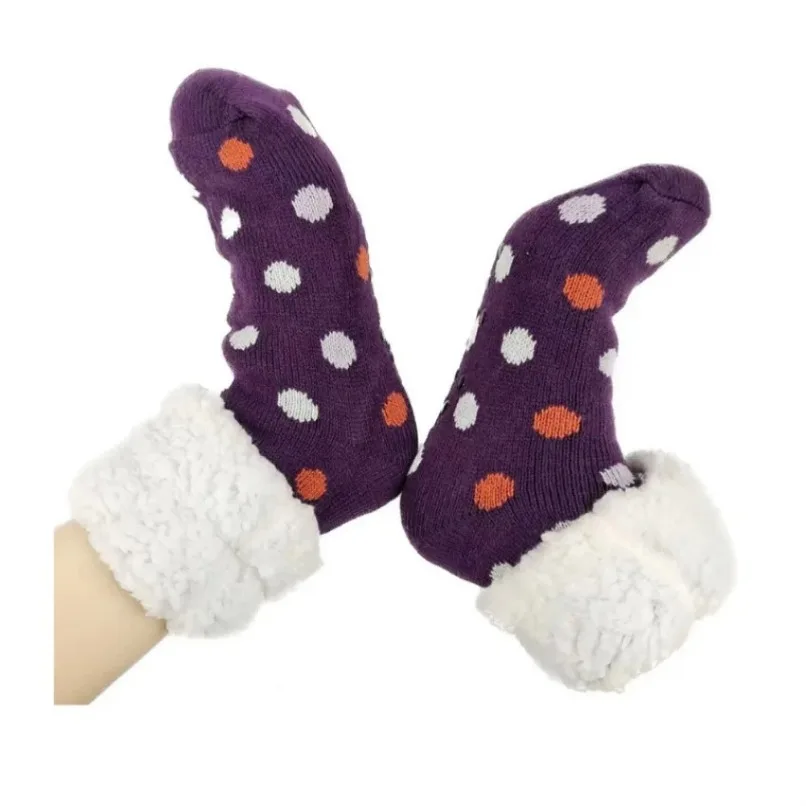 Thermal Sock Women Fluffy Winter Warm Sleeping Soft Female Non Slip Grip Short Slipper Comfy Floor Plush Fuzzy Sock Home Dot