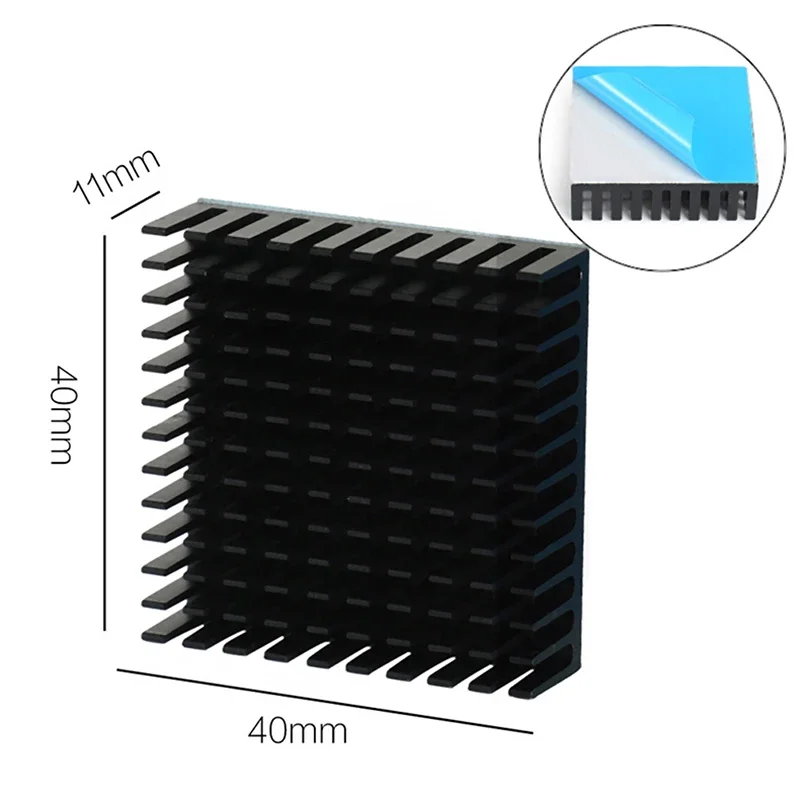 Parti della stampante 3D Dissipatore di calore Dissipatore di calore di raffreddamento in alluminio Dissipazione del calore del radiatore per motore passo-passo Nema17 42 40x40x11mm