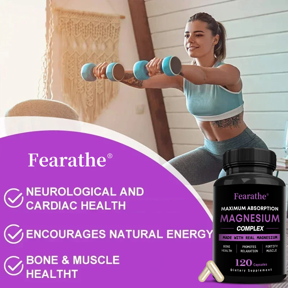 Magnesium Complex Capsules, Magnesium Oxide & Citrate Blend, Support Muscle Relaxation & Daily Wellness, Stress Relief