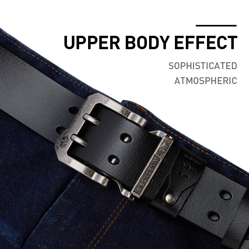 BISON DENIM Men Belts Genuine Leather Strap Luxury Designer Pin Buckle Belt Fancy Vintage Jeans High Quality Free Shipping 2023