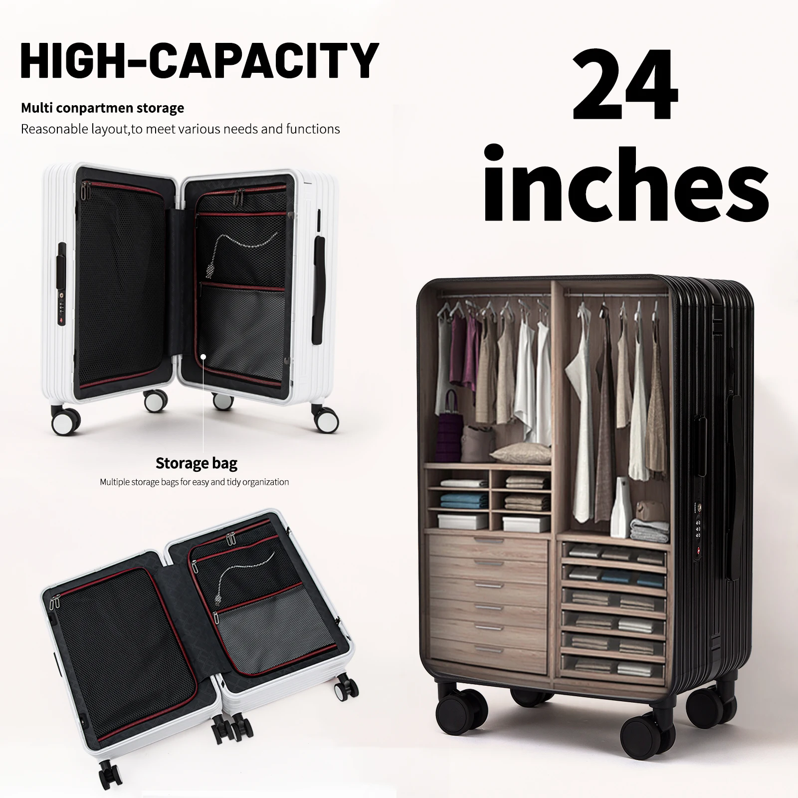 Letter Design Large Capacity Business Travel Luggage Classic Fashion Unisex New Roller Luggage