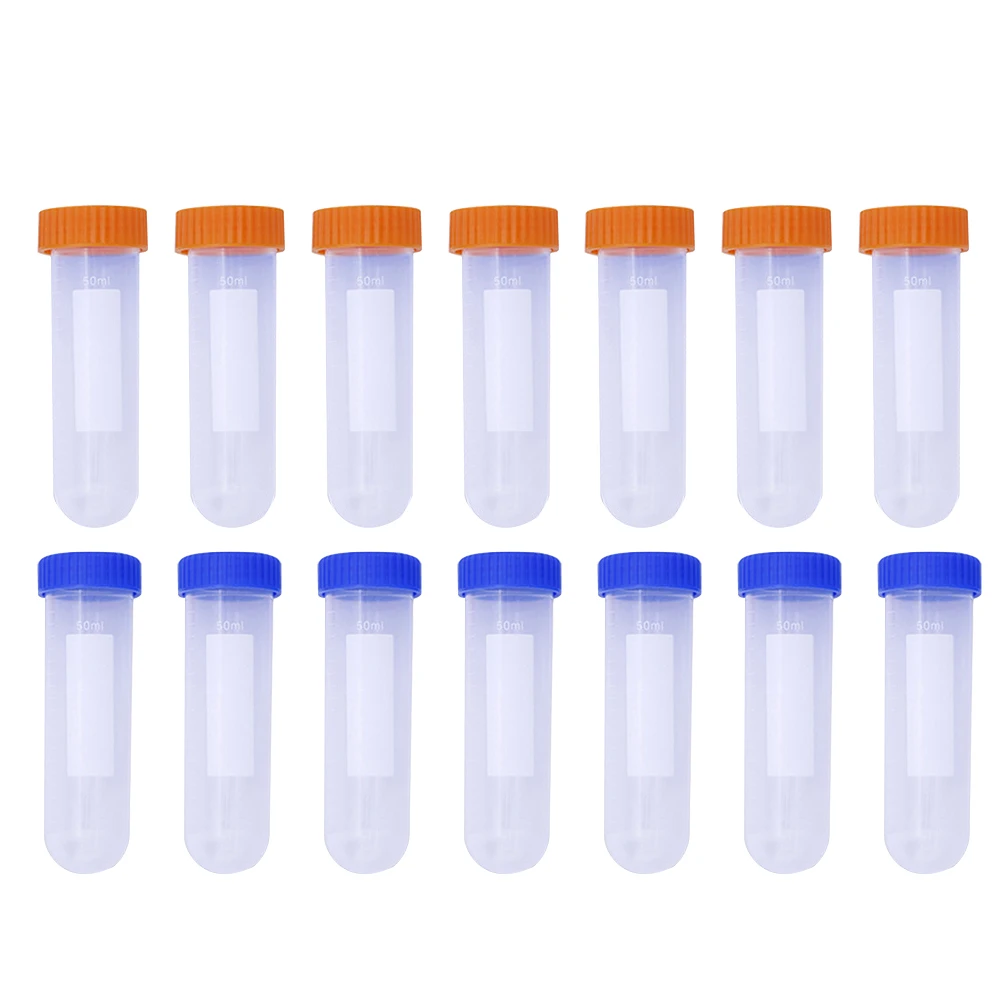 

20pcs Tubes Transparent Plastic Storage Bottle with Caps Lab Craft School Sample Container Tubes With Lid Vials
