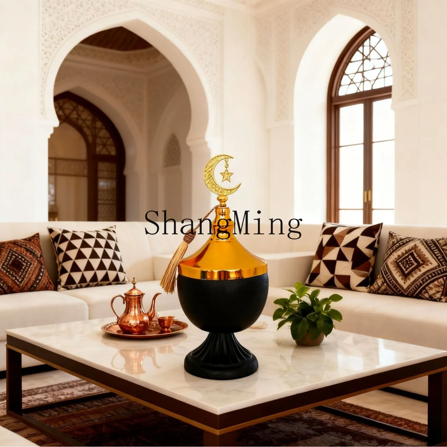 PYH new product hot-selling wrought iron high-footed snack plate golden star and moon cake fruit light luxury fruit plate