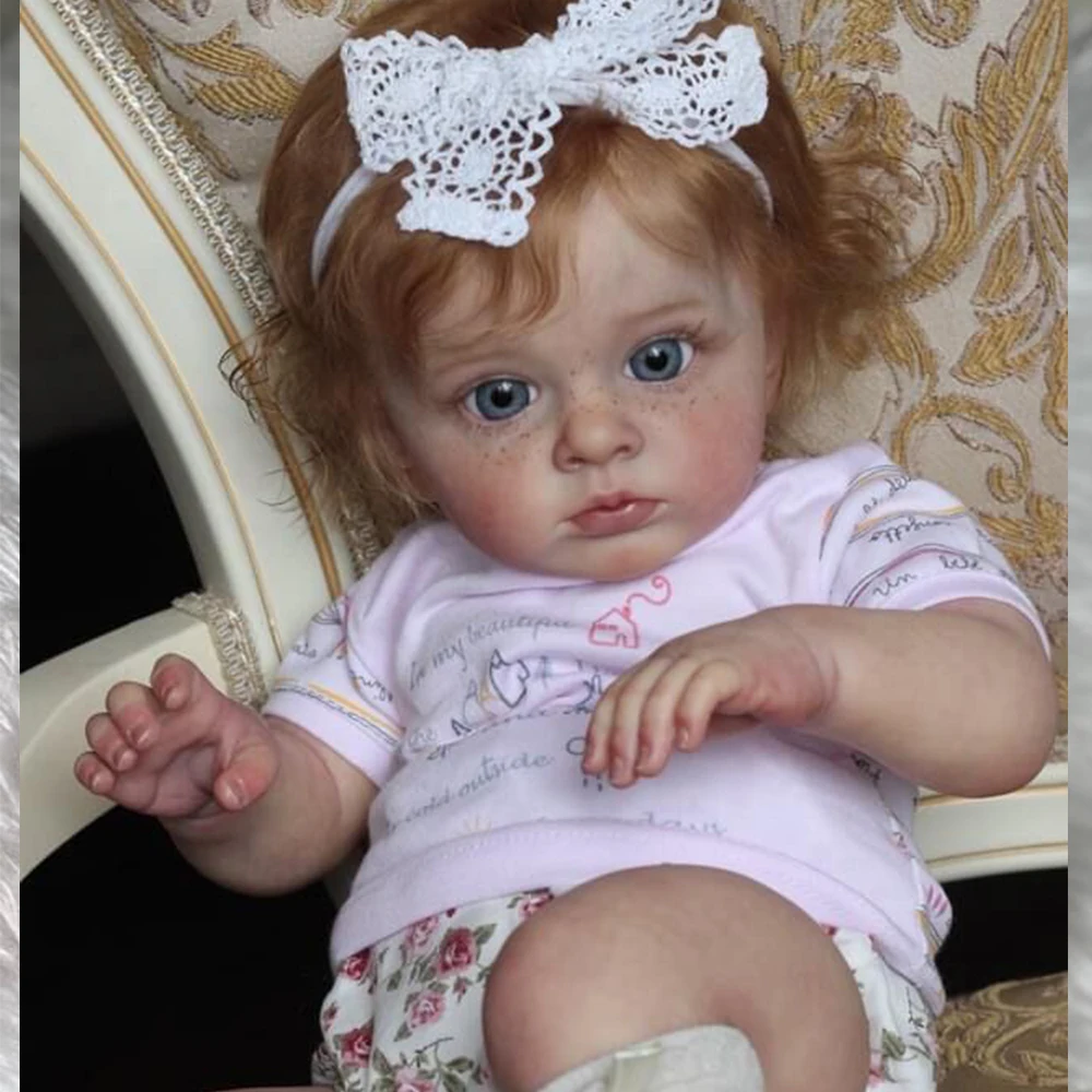 

24inch Already Finished Tutti Reborn Toddler Doll Girl Baby Real Alive Painted Doll Freckled Skin Very Detailed 3D Skin