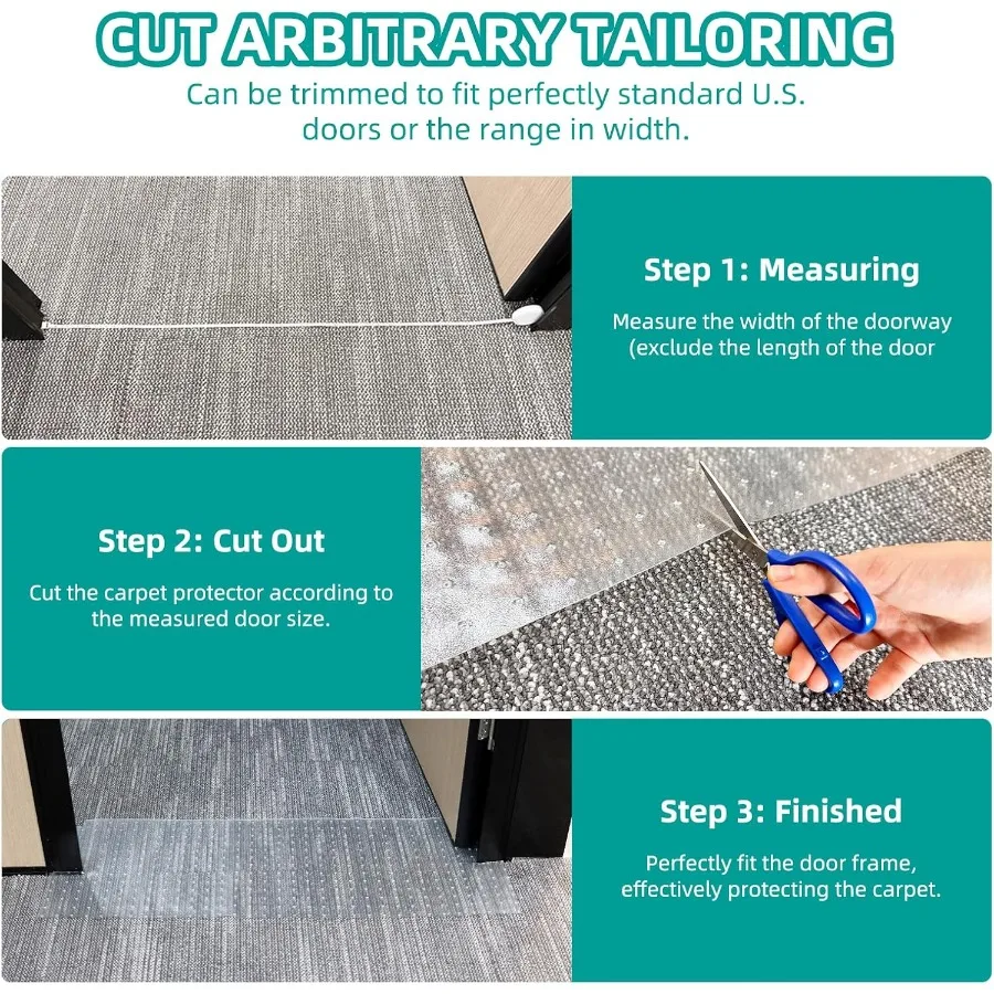 حامي السجاد للحيوانات الأليفة 3.6Ft حامي السجاد البلاستيكي للمدخل المضادة للخدش السجاد سهلة القطع عداء الأرضية تحت #4