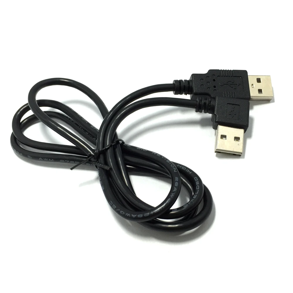 

Cable 100cm USB 2.0 Plug to Plug Data Cable Reversible Design Left/Right Angled 90°