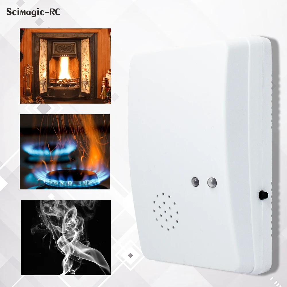 Enchufe de la UE Detector de gas natural y monóxido de carbono Enchufe en 2 en 1 Co propano GLP Alarma de sensor de fuga de gas combustible para cocina