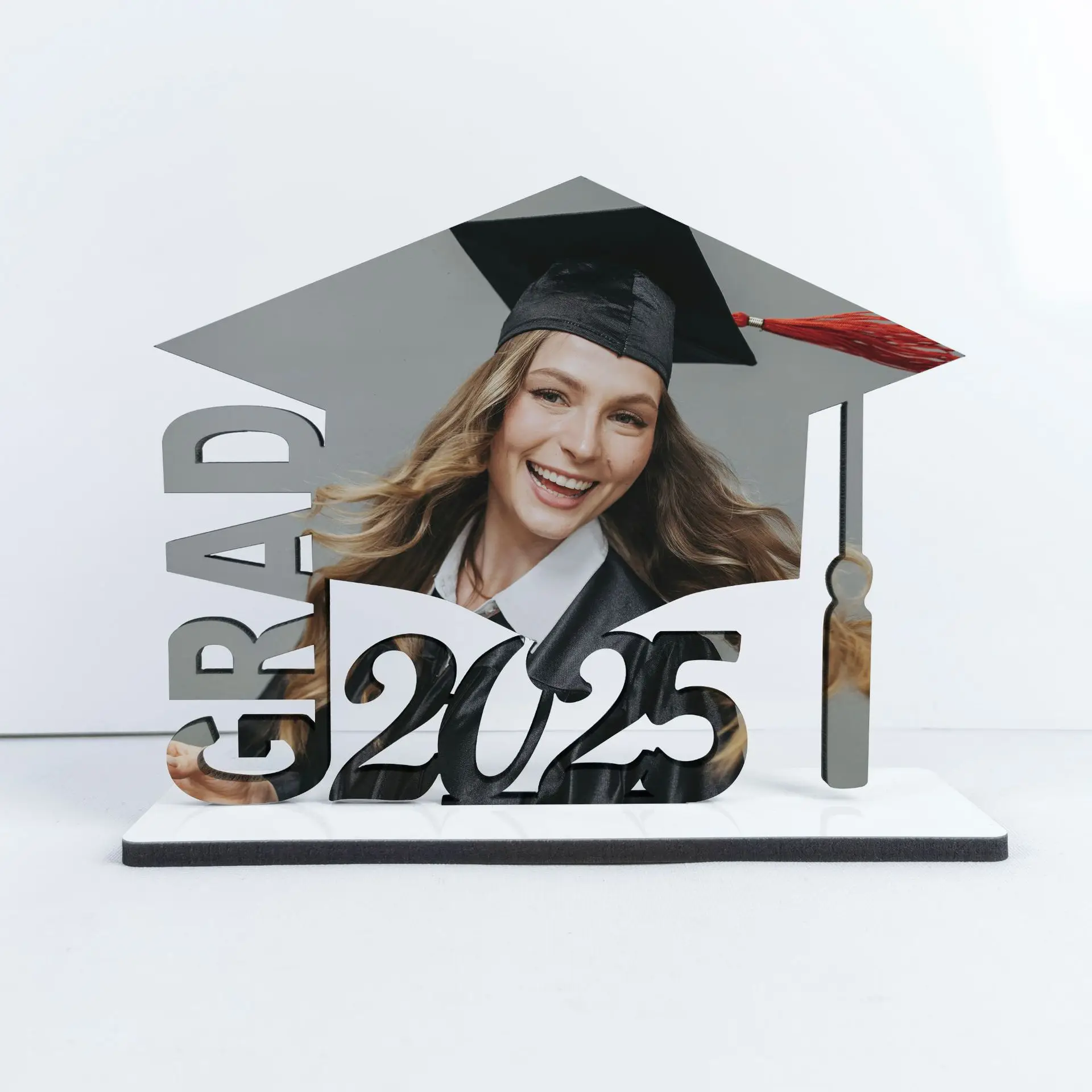 10PCS/Lot GRAD 2025 Photo Frame Graduation Anniversary Blank Sublimation MDF Photo Frames DIY Gift Desktop Decor