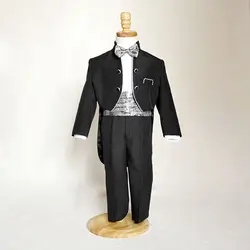 Little Boy Tuxedo/Wedding Party baby Boy Suit/Gentleman Bowtie Baby Boys 5-piece Suit Set 1150