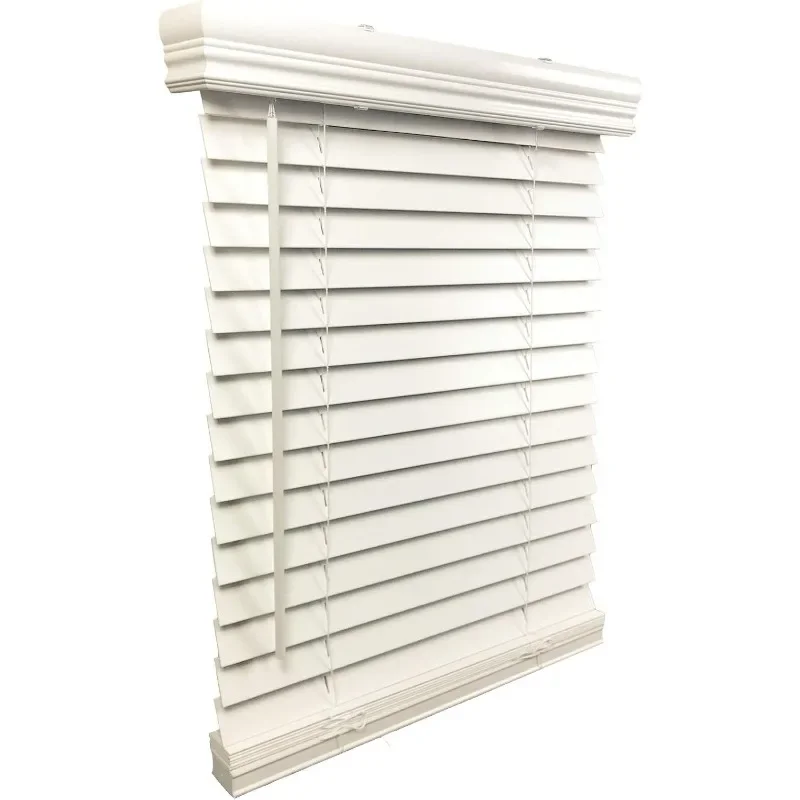 

2" Cordless Faux Wood Blinds, Blind Size 24" x 72", Outside Mount