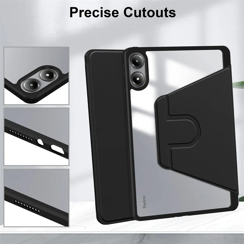 

Вращающийся на 360 градусов магнитный смарт-чехол для планшета для Redmi Pad Pro 12,1 дюйма Xiaomi PocoPad 12,1 2024, чехол с держателем для карандашей