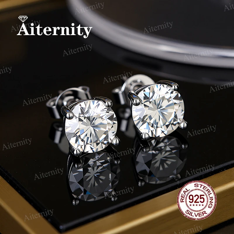 100% Earrings Moissanite for Women Pass Diamond testing Pen Ear Studs 925 Sterling Silver Fine Jewelry And Zircon Option Earring