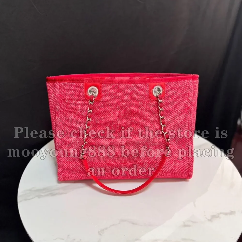 

wholesale price 12A upgrade mirror quality designer tote bag 35cm medium handbag for women red purse tweed beach