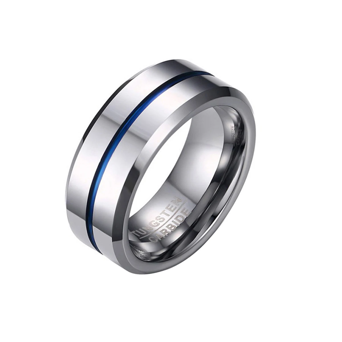 

Slotted Mens Rings Durable Steel Wedding Bands Brushed Texture Corrosion Resistance Scratch Proof Cool Design