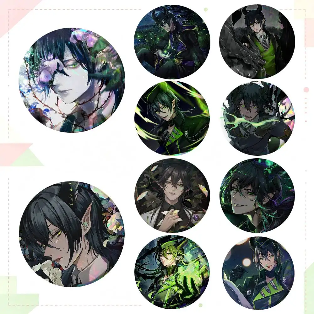 Anime Twist Wonderland Malleus Draconia Round Badge Lapel Pin Backpack Clothing Jewelry Accessories Gift Brooch