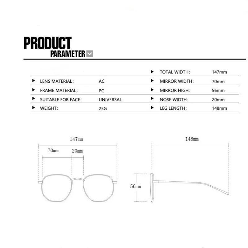 Color-Blocked Square Large-Frame Cat-Eye Anti-Blue Light Glasses for Women, Fashionable Eyeglass Frames