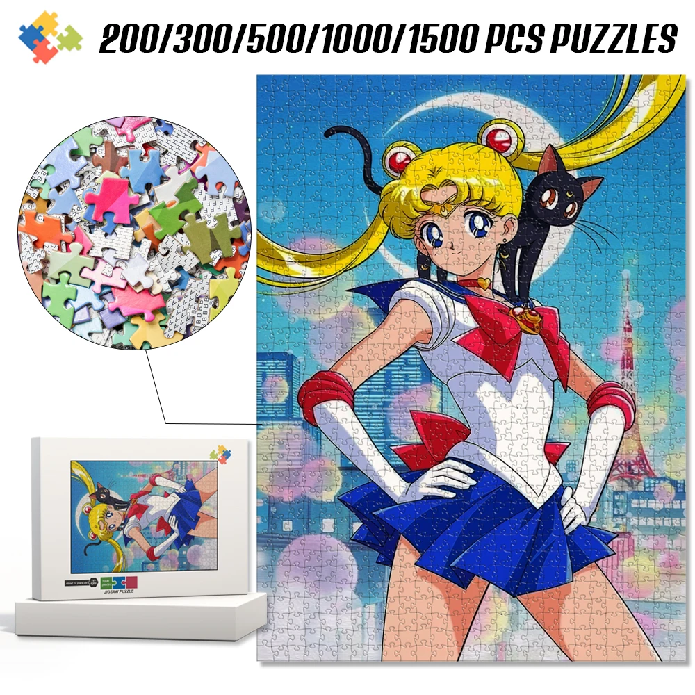 

Diy Jigsaw Puzzle Sailor Moon Anime Multi-Size 108/200/300/500/1000/1500 Piece Children Adult Cardboard/wooden Jigsaw Puzzle Toy