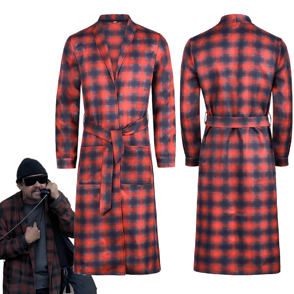 

Одна битва после другого Боб, косплей, фэнтезийное клетчатое пальто, одежда, костюм из фильма 2025 года, маскировка на Хэллоуин, взрослые мужские праздничные наряды