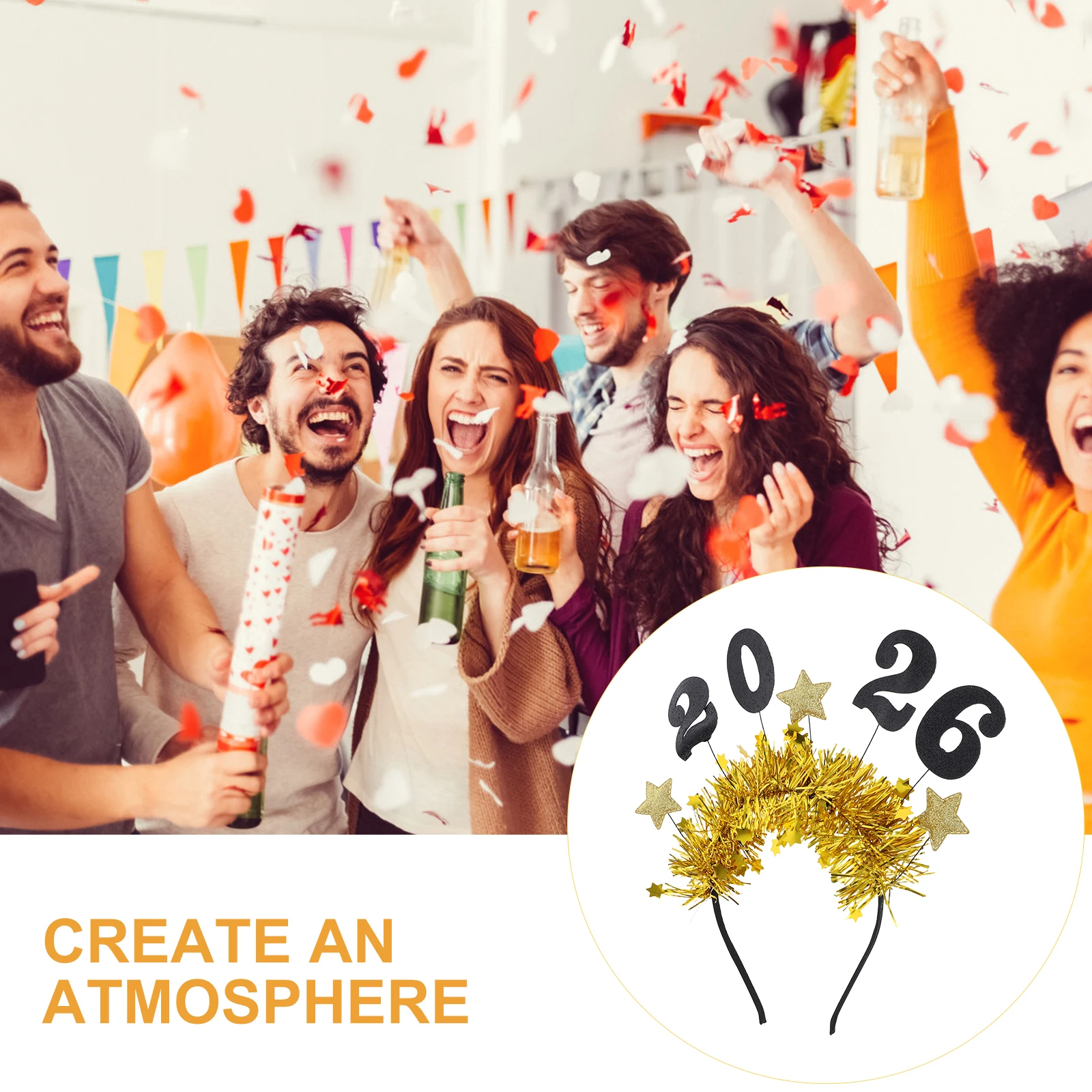 

2026 Star Garland Design New Year Party Headband Sparkling Lightweight Comfortable Holiday Accessory New Years Eve Tiaras