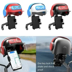 Soporte pequeño para casco de teléfono móvil a prueba de lluvia para motocicleta, soporte portátil para sombrilla, soporte de navegación para bicicleta y motocicleta
