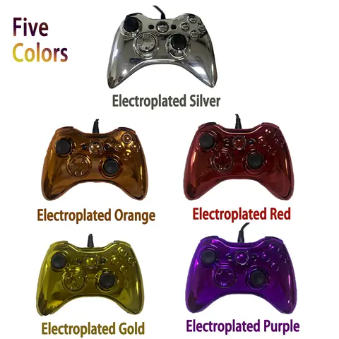 Xbox 360 Wired Game Controller with Sleek Electroplated Finish – USB Gaming Peripheral, Compatible with Xbox 360 & PC