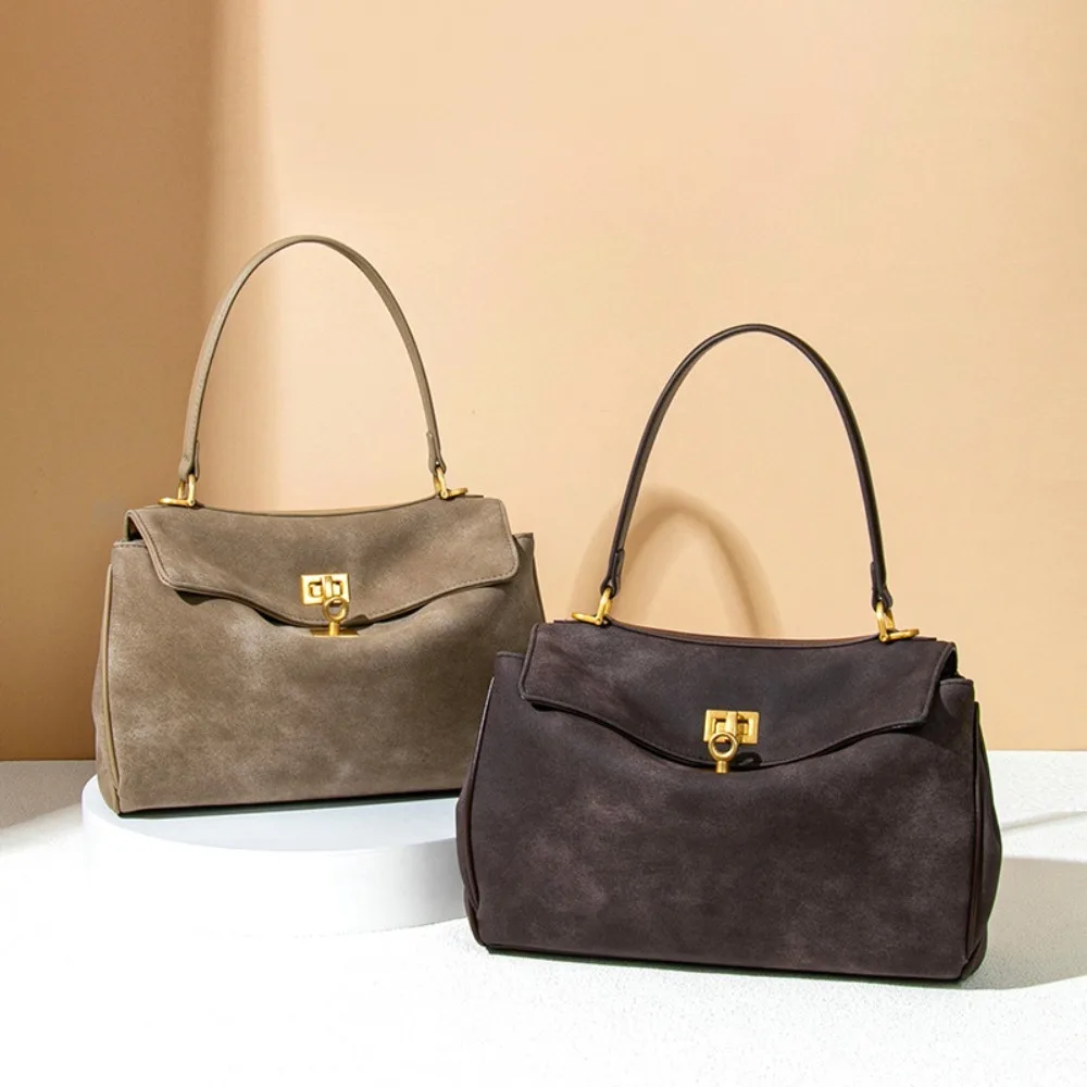 

Luxury Women Soft Premium Material Flap Shoulder Handbag with Gold Buckle Elegant Crossbody Purse Perfect for Work and Daily Out