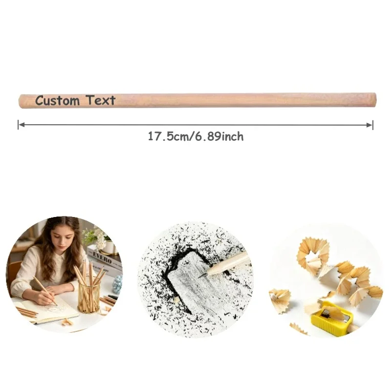 100PCS Custom Logo Pencils - Promotional Giveaways & Corporate Gifts - Smooth Writing Wood Pencils HB for Office & School