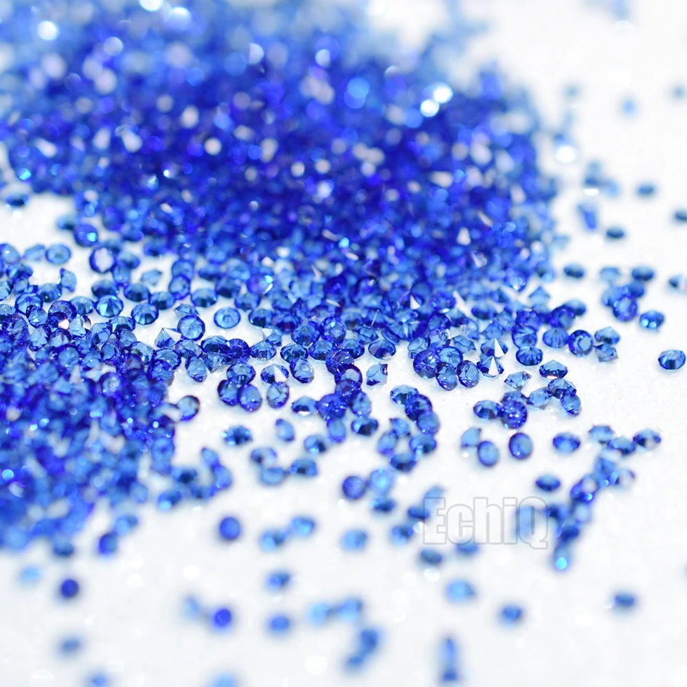 1440 stks 2mm Nagels DIY Diamant Blauw Kristal Steentjes Helder Kleine Glanzende Nail art Strass Kralen Punt Terug D8146