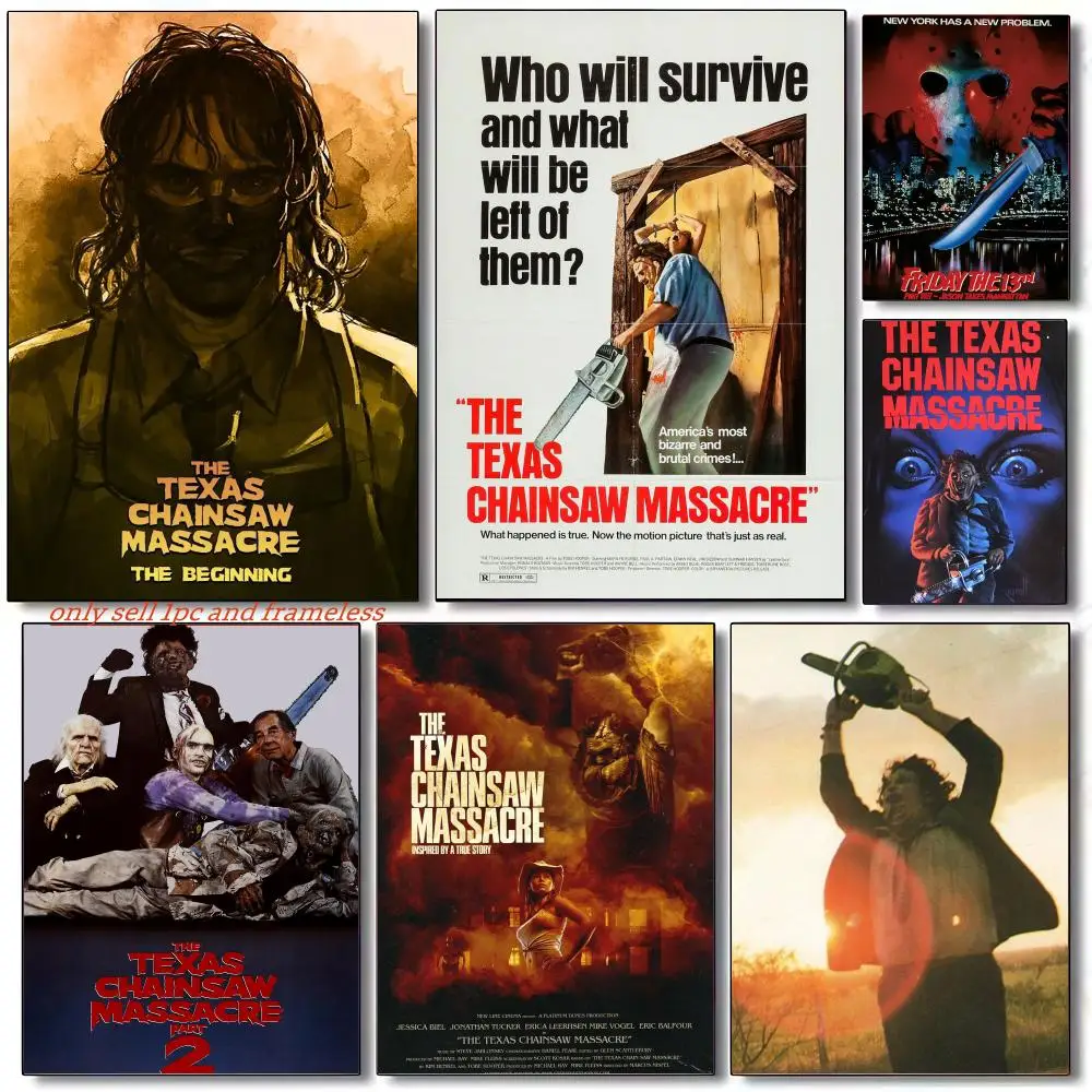 Horror movies T-The Texas Chain Saw Massacre Poster Premium PP Wall Decal - Peel & Stick, HD Print, Waterproof Home Decor