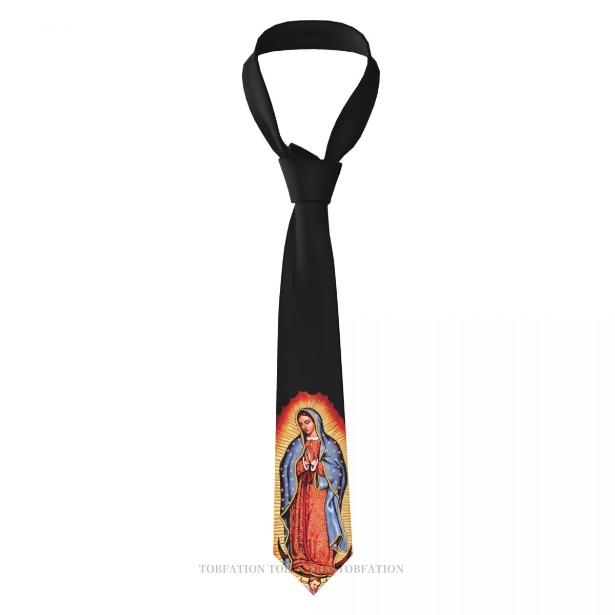 Corbata con estampado 3D de Nuestra Señora de Guadalupe, corbata de poliéster de 8cm de ancho, accesorios de camisa, decoración de fiesta, Virgen María, Jesús, nuevo