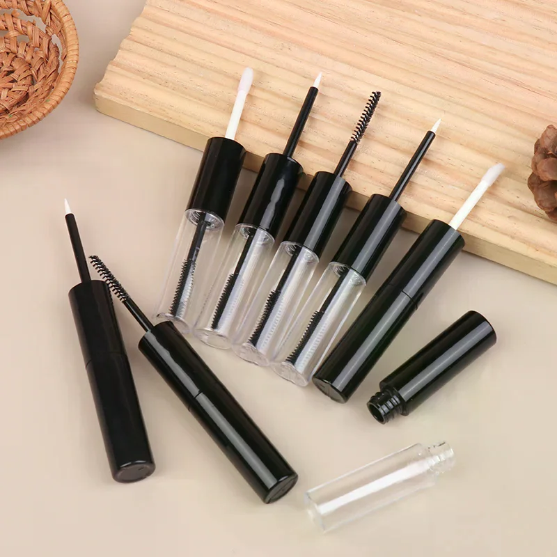 Double-ended Empty Mascara Tube Eyeliner Lip Gloss Tubes With Wand Applicator Eyelash Cream Container Plastic Lipstick Lip Balm