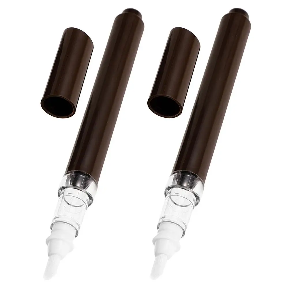 

2ml Coffee Lip Gloss Tubes Window Design Nail Oil Pen Refillable Cuticle Push Down Dispenser Holder Portable Size Teeth