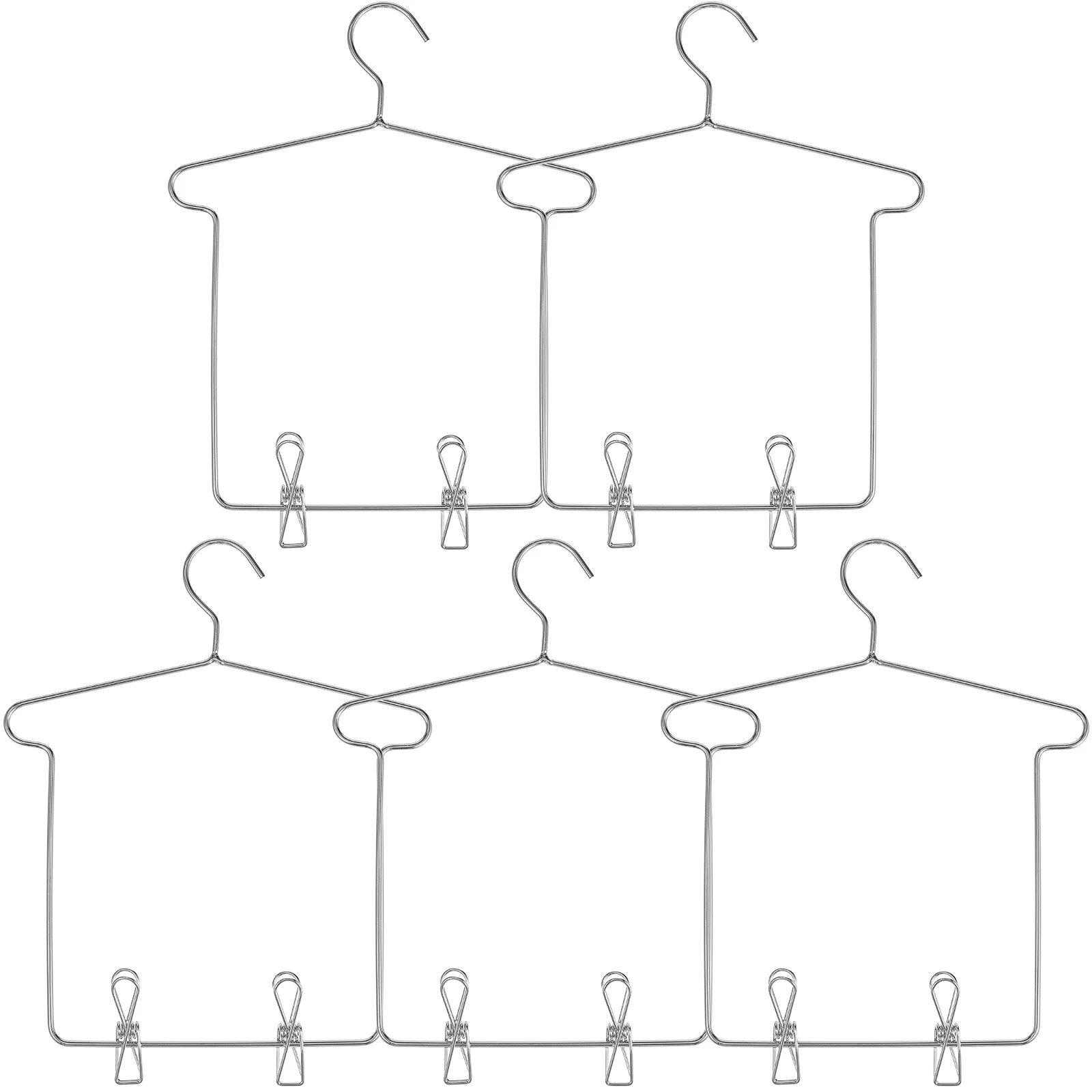 Mini-Kleiderbügel für Kleidung, 45,7 cm, Baby-Kleiderbügel mit Clips, Metall-Hemdenständer, kleine Ständer, Puppenhaus-Dekor, Möbelset