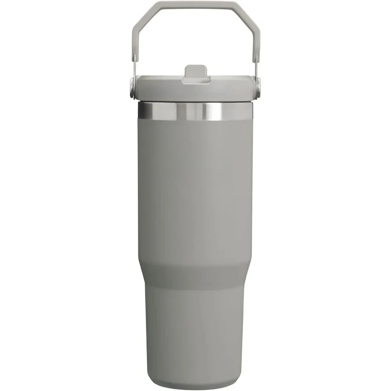 Stainless Steel Glass with Straw, Vacuum Insulated Water Bottle for Home, Office or Car