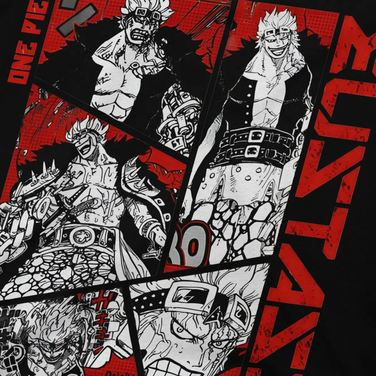 Eustass Kid Manga Panel One-Pieces Anime T Shirt Gothic O-Neck TShirt Polyester Clothes