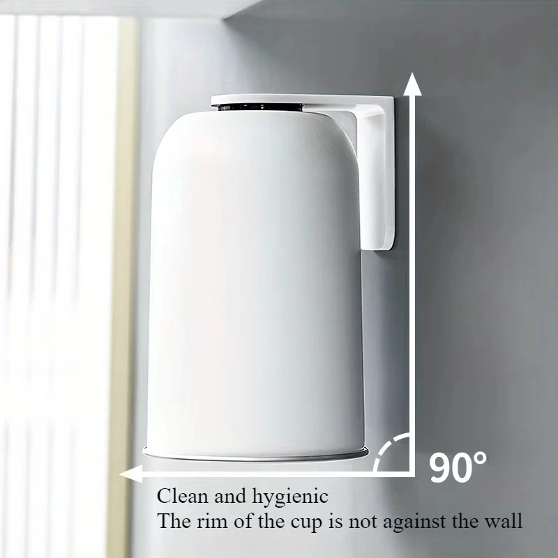 كوب غسول الفم المغناطيسي 304 من الفولاذ المقاوم للصدأ، كوب فرشاة الأسنان المثبت على الحائط، كوب ماء منزلي غير مثقوب، سعة كبيرة