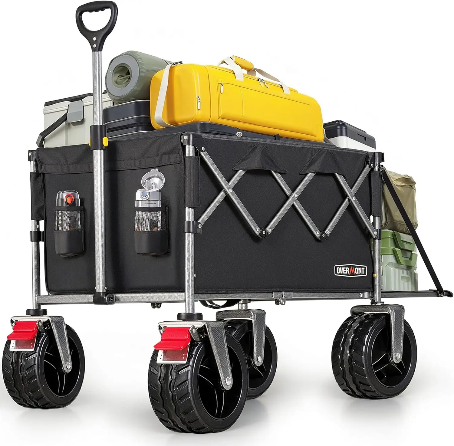 Collapsible Wagon with Tailgate for Outdoor Camping, Sports, Garden, Beach, Grocery, 300lbs Support, All-Terrain Wheels