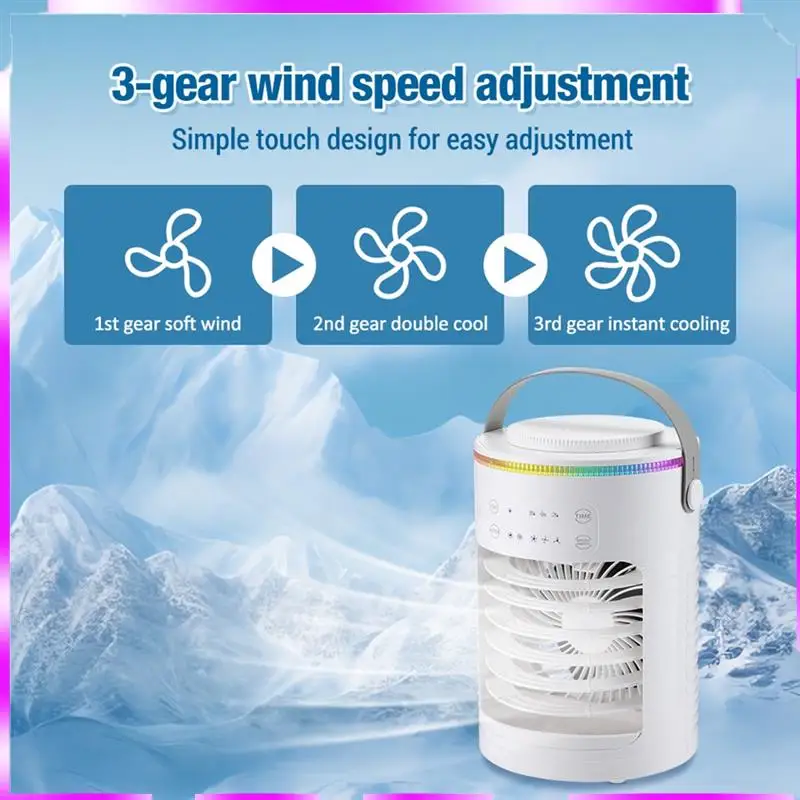 N98R Портативный вентилятор для кондиционирования воздуха Офисный портативный 3-скоростной настольный вентилятор Мини-вентилятор охлаждения