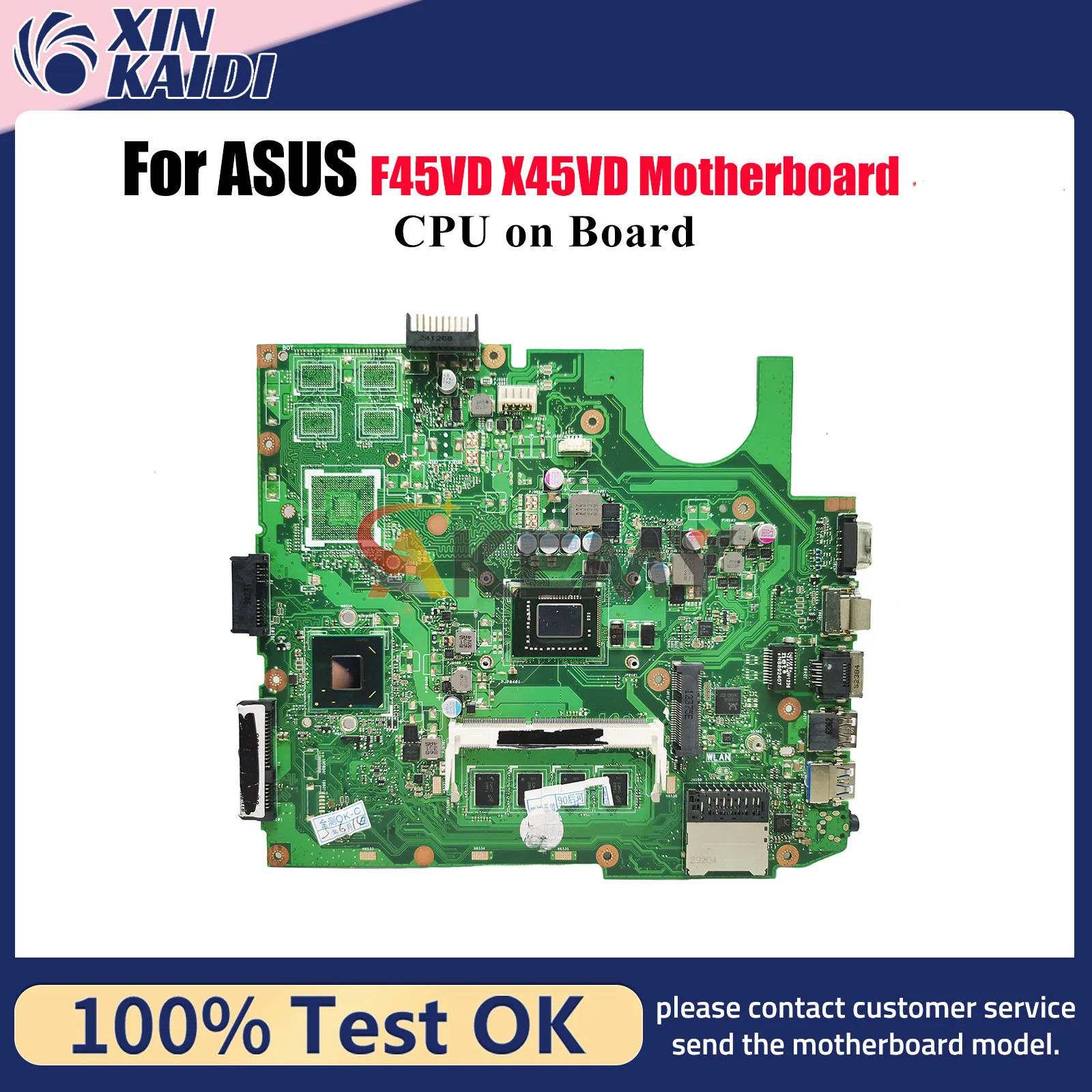 

Материнская плата для ноутбука X45VD для ASUS VivoBook X45V X45VD F45VD, материнская плата для ноутбука с процессором, 100% тестирование, ОК, быстрая доставка, высокое качество
