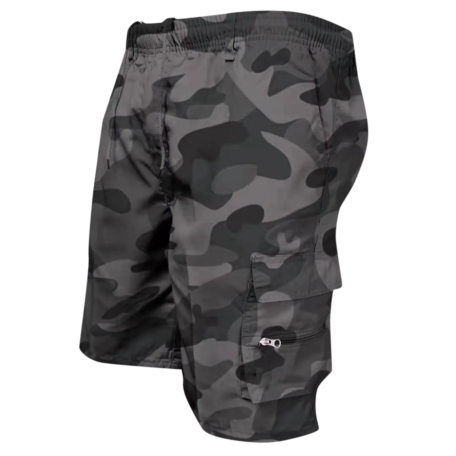 Plus Size Solid Color Camouflage Shorts 2024 Summer Men\'S Bermuda Shorts Loose Fit Summer Style Big Pants 