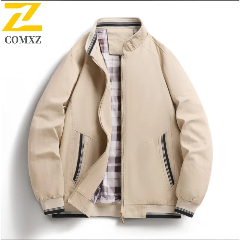 

COMXZ осень-зима новая легкая мужская куртка трендовая красивая спецодежда с лацканами водонепроницаемая ветрозащитная дышащая ветровка 2025
