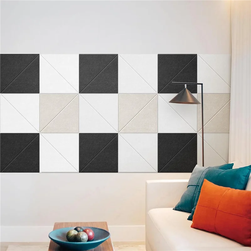 

12 Pack Acoustic Panels, 12 X 12Inch Decorative Soundproofing Panels, Wall And Ceiling Acoustical Panels Black Easy To Use