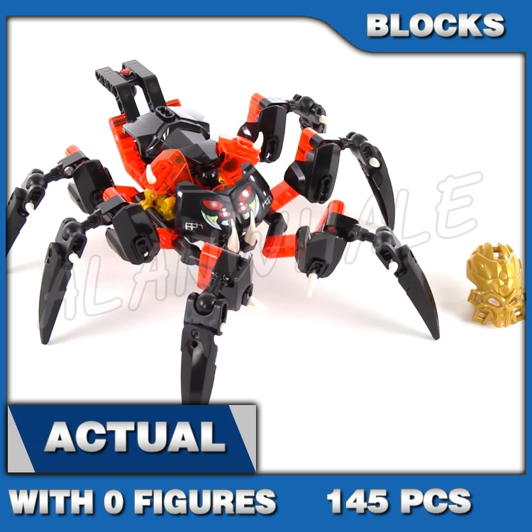 145pcs Bionicle 6-legged Lord of Skull Spiders Mask Grip-and-crush Function 6011 Building Block toys Compatible With Model