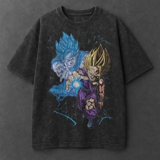 Oversized 2026 Anime Dragon Ball Vintage Washed T-Shirt Man Women Cotton Short Sleeve Tee Casual Sports Fitness Men's Clothing view 5