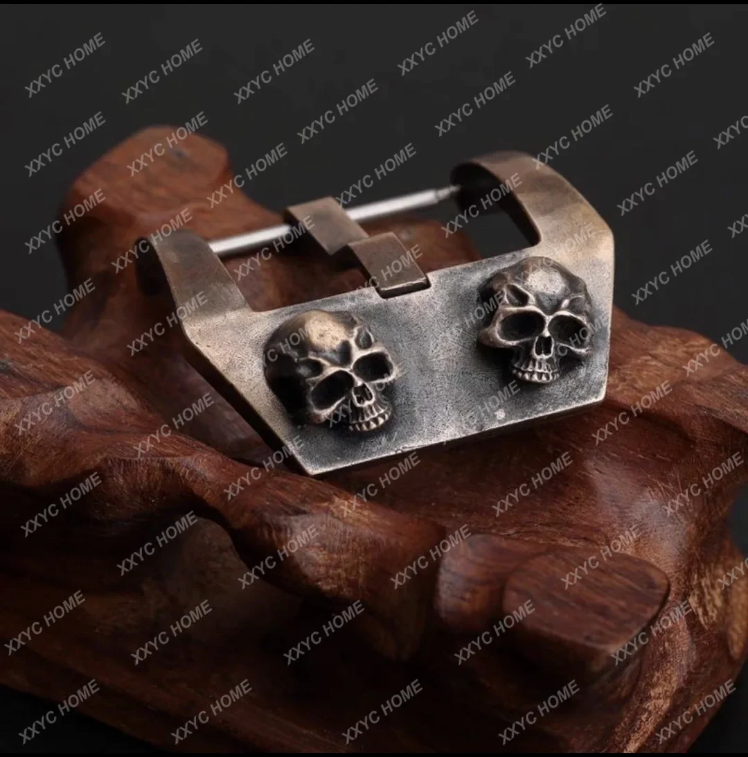 1 Piece Handmade Bronze Skull Watch Strap Buckle 24mm  26mm Bronze Watch Strap Accessories, Strap Buckle