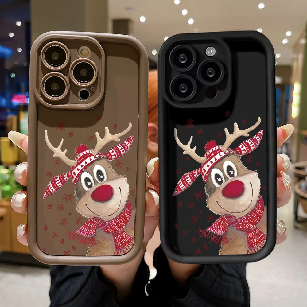 Santa Claus Soft Phone Case For iPhone 18 Pro Max 17 16 15 12 13 14 11 17 Pro Max Christmas Gift Shockproof Cover Bumper Funda