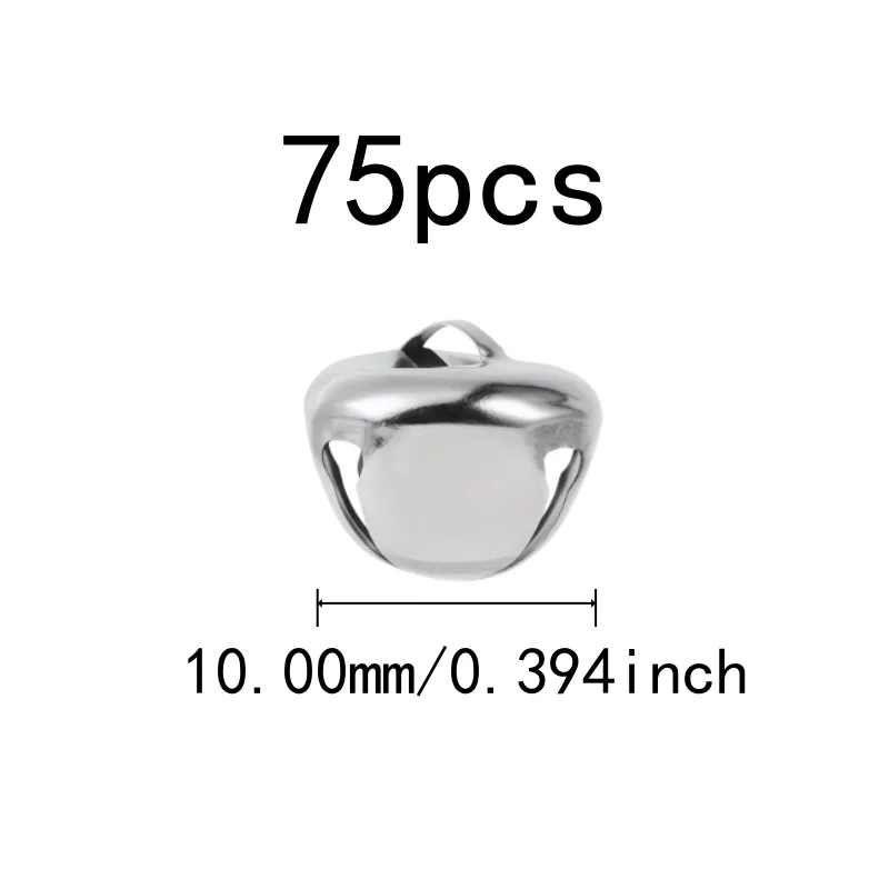 75 pcs 10mm Metal Craft Bells, Metal Alloy Material for DIY Craft Accessories, Multipurpose, Versatile, Silver
