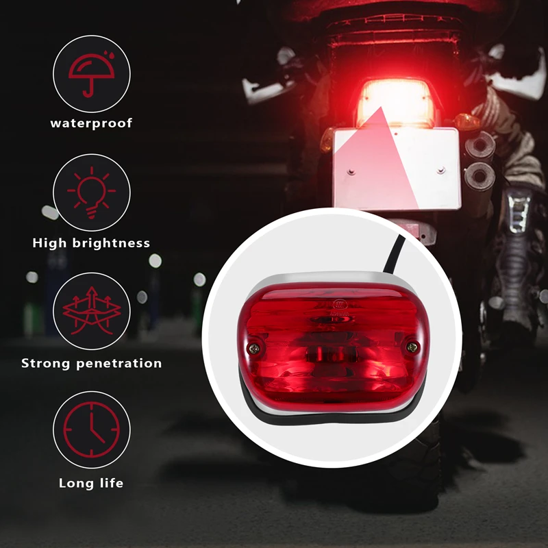 Motorcycle Tail Brake Light ABS Red Stop Lamp for Virago XV250 XV400 Rear Indicator