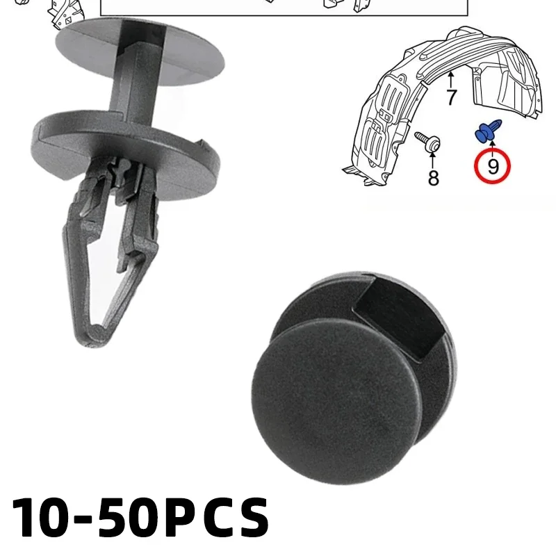 10-100 pces clipes automáticos 8mm rebites de plástico pára-choques clipe de guarnição de plástico clipes paralama fivela push rebite para ford roda arco forros