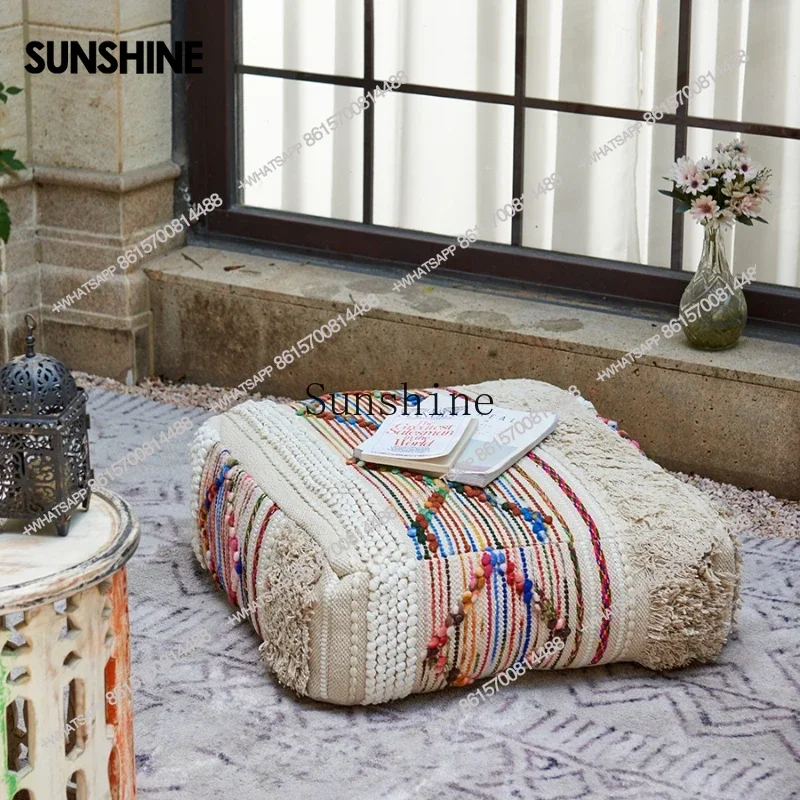 India imports hand-woven low stool seat pier Nordic household futon cushionX